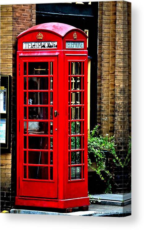 Telephone Box Canvas Print featuring the photograph Red Telephone Box by Tara Potts