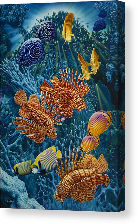 Larry Taugher Canvas Print featuring the painting Reef Two by JQ Licensing