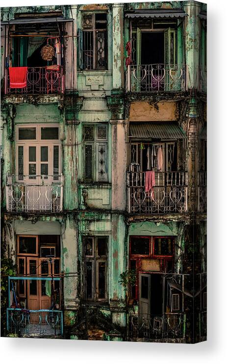 Facade Canvas Print featuring the photograph Remnants Of Another Era by Marcus Blok