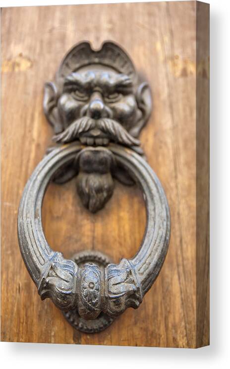 Architecture Canvas Print featuring the photograph Renaissance Door Knocker by Melany Sarafis