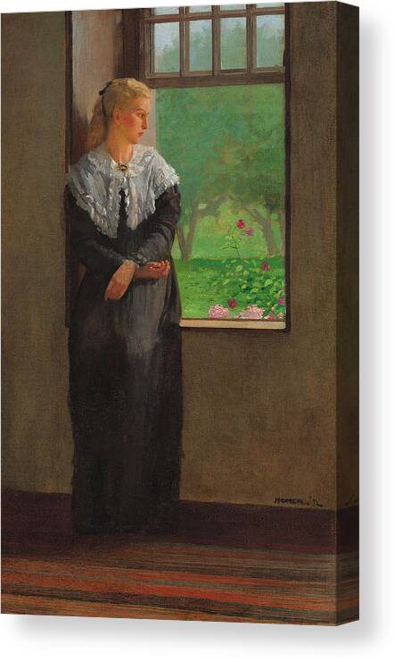 Winslow Homer Canvas Print featuring the painting Reverie by Winslow Homer