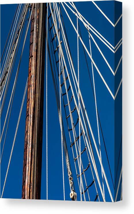 Blue Sky Canvas Print featuring the photograph Rigging by Ed Gleichman