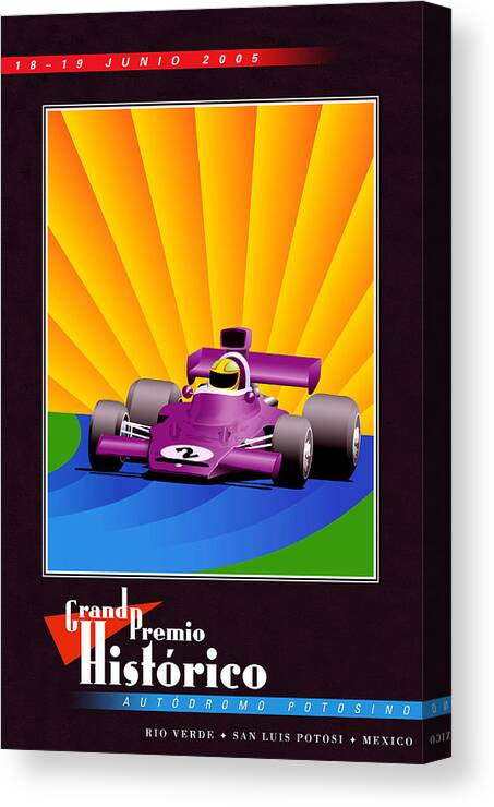 Rio Verde Canvas Print featuring the digital art Rio Verde Mexico Historic Grand Prix by Georgia Clare