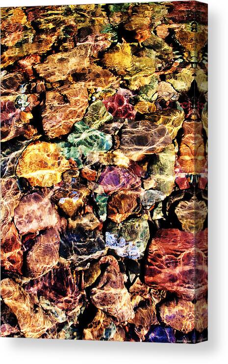 River Canvas Print featuring the photograph River Rock Rainbow by Joseph Noonan