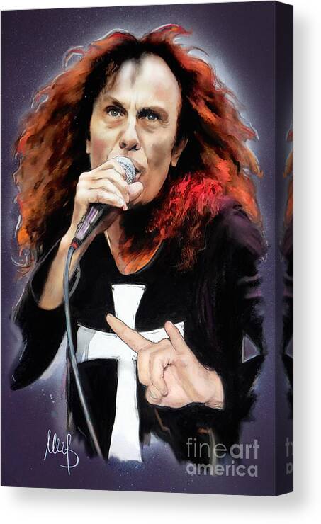 Ronnie James Dio Canvas Print featuring the mixed media Ronnie James Dio by Melanie D