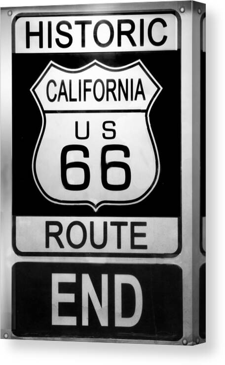 Route 66 Canvas Print featuring the photograph Route 66 End by Chuck Staley