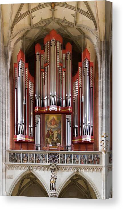 Music Canvas Print featuring the photograph Royal red king of instruments by Jenny Setchell