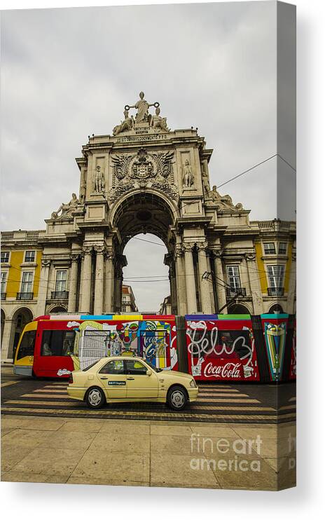 Lisbon Canvas Print featuring the photograph Rua Augusta Arch by Deborah Smolinske