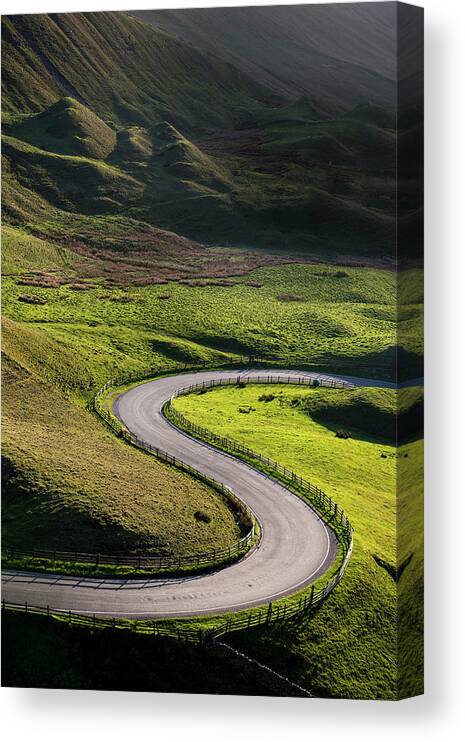 Wind Canvas Print featuring the photograph S Shaped Bend On A Country Road by Photos By R A Kearton