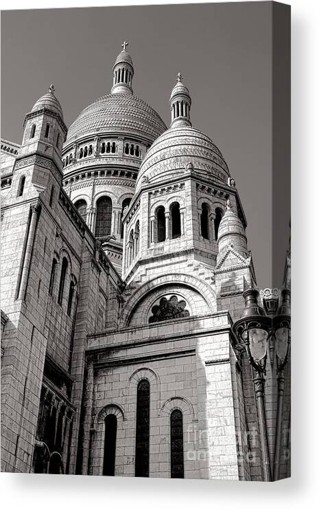 Montmartre Canvas Print featuring the photograph Sacre Coeur Architecture by Olivier Le Queinec