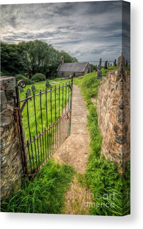 Cemetary Canvas Print featuring the photograph Sacred Path by Adrian Evans