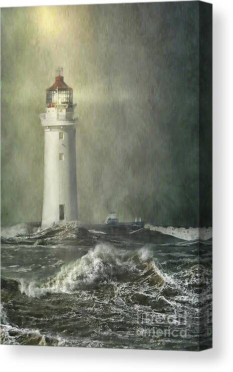 Lighthouse Canvas Print featuring the photograph Safe Passage by Brian Tarr