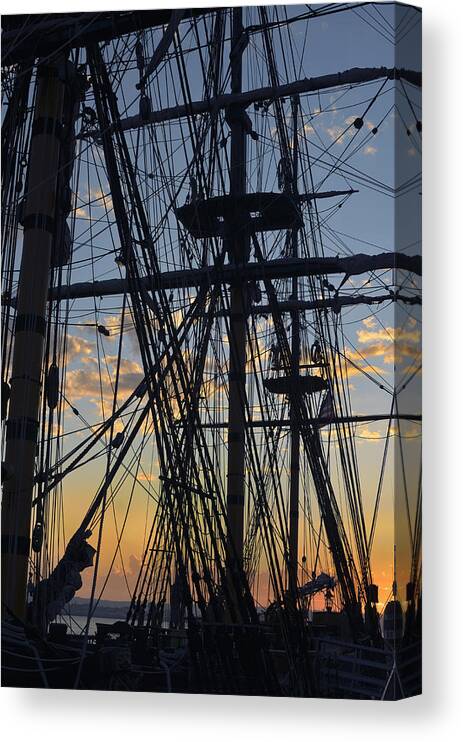 Tall Ships Canvas Print featuring the photograph San Diego Sunset by Marianne Campolongo