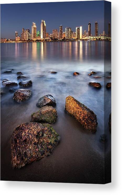 Tranquility Canvas Print featuring the photograph San Diego Twilight by Tom Grubbe