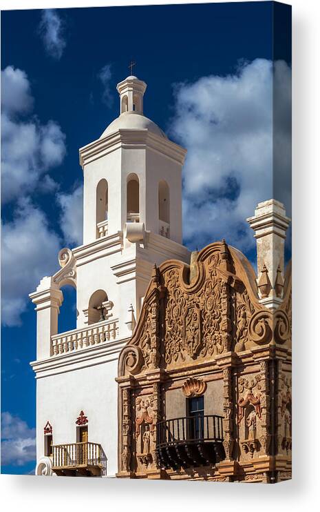 1797 Canvas Print featuring the photograph San Xavier Tower and Artwork by Ed Gleichman