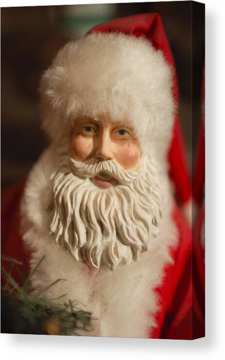 Santa Claus Canvas Print featuring the photograph Santa Claus - Antique Ornament - 07 by Jill Reger