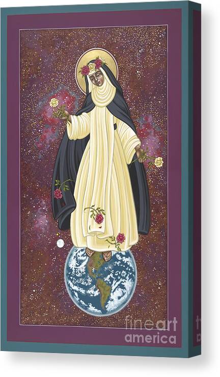 Santa Rosa Of The Cosmos Canvas Print featuring the painting Santa Rosa Patroness of the Americas 166 by William Hart McNichols