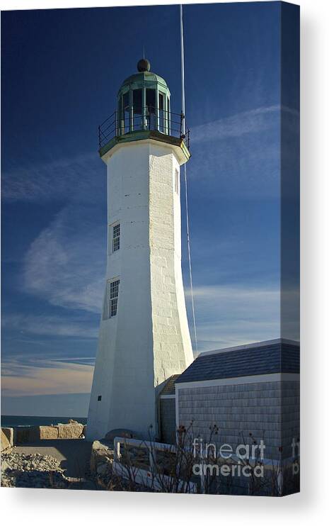 Scituate Lighthouse Canvas Print featuring the photograph Scituate Light by Amazing Jules