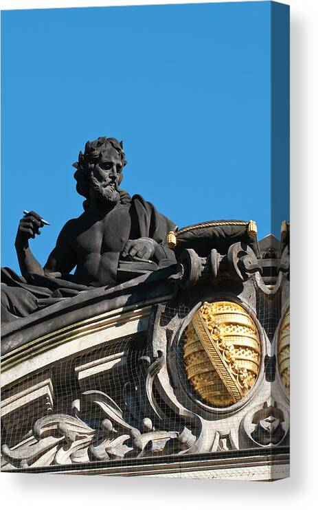 Architecture Canvas Print featuring the photograph Sculptures On The Royal Art Academy by Michael Defreitas