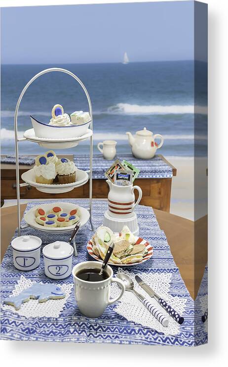 Karen Stephenson Canvas Print featuring the photograph Seaside Tea Party by Karen Stephenson