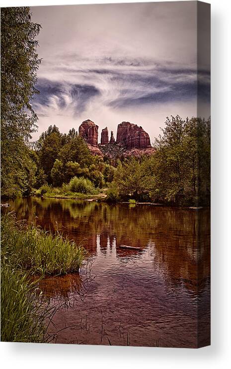 Fine Art Photograph Canvas Print featuring the photograph Sedona Arizona - Mountain's Majesty ... by Chuck Caramella