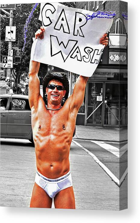 Nude Canvas Print featuring the photograph Seductive Car Wash by Keith Armstrong