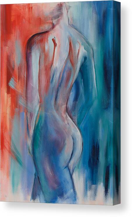 Nude Canvas Print featuring the painting Sensuelle by Elise Palmigiani