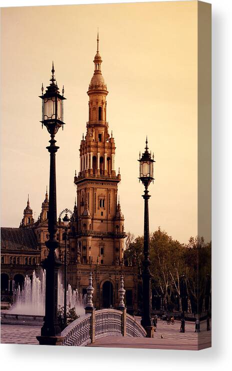 Plaza De Espana Canvas Print featuring the photograph Seville - Plaza de Espana by AM FineArtPrints