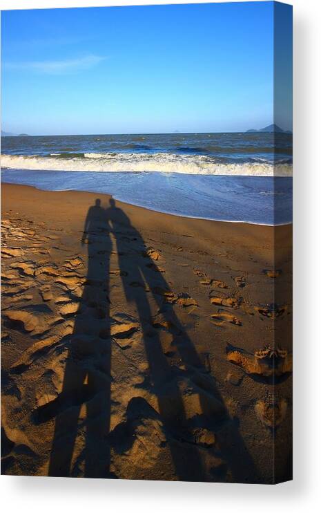 Nha Trang Canvas Print featuring the photograph Shadows on the Beach by FireFlux Studios