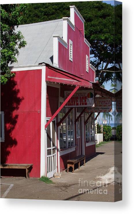 Shave Ice Canvas Print featuring the photograph Shave Ice Store Haleiwa Hawaii by Mary Deal