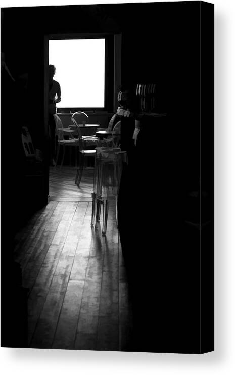 Black And White Canvas Print featuring the photograph Silhouette - Searching for the Meaning of Life by David Letts