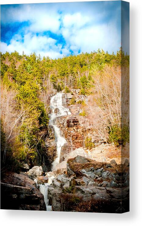 Crawford Notch Canvas Print featuring the photograph Silver Cascade by Greg Fortier