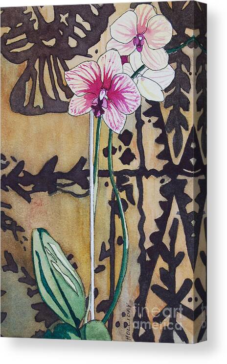 Orchids Canvas Print featuring the painting Small Orchids by Terry Holliday