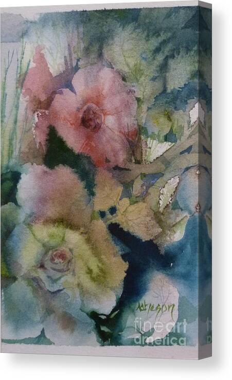 Hortensia Canvas Print featuring the painting Soft Flowers by Donna Acheson-Juillet