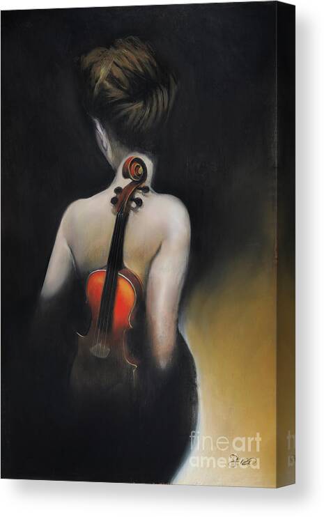 Red Violin Canvas Print featuring the painting Songs From the Red Violin by Steven Nakamura
