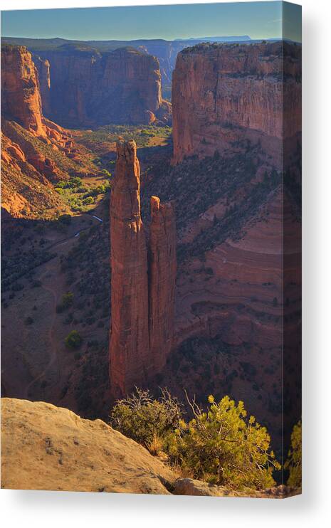 Spider Rock Canvas Print featuring the photograph Spider Rock by Alan Vance Ley