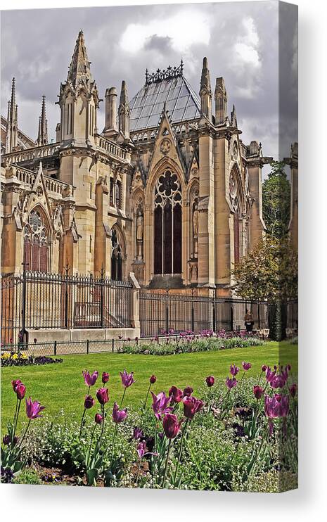 Landmark Canvas Print featuring the photograph Spring and Notre Dame in Paris by Elvis Vaughn