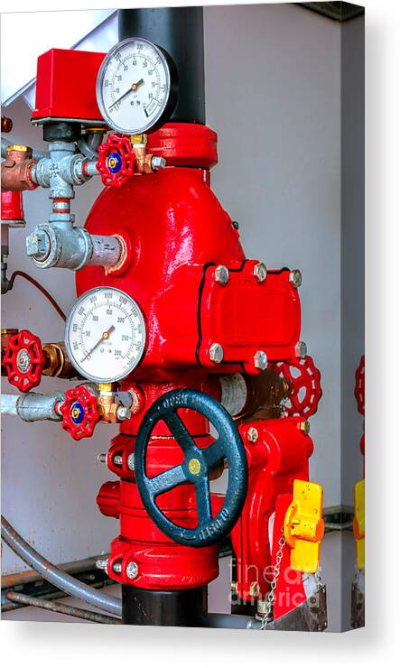 Sprinkler Canvas Print featuring the photograph Sprinkler Control by Olivier Le Queinec
