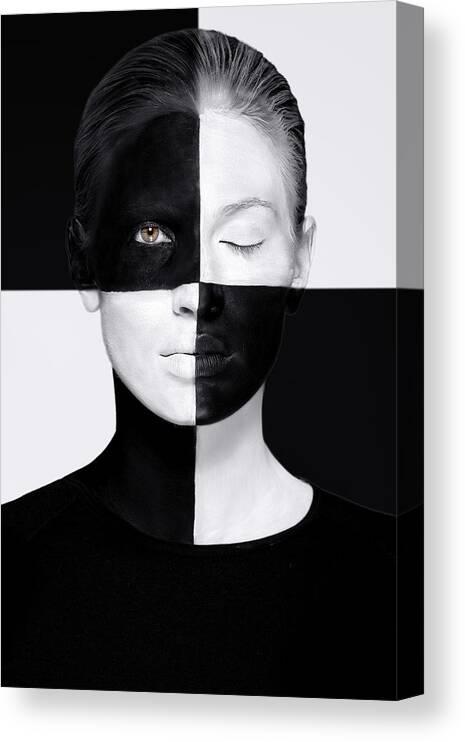 Yin Yang Canvas Print featuring the photograph Squared by Tanja Ghirardini
