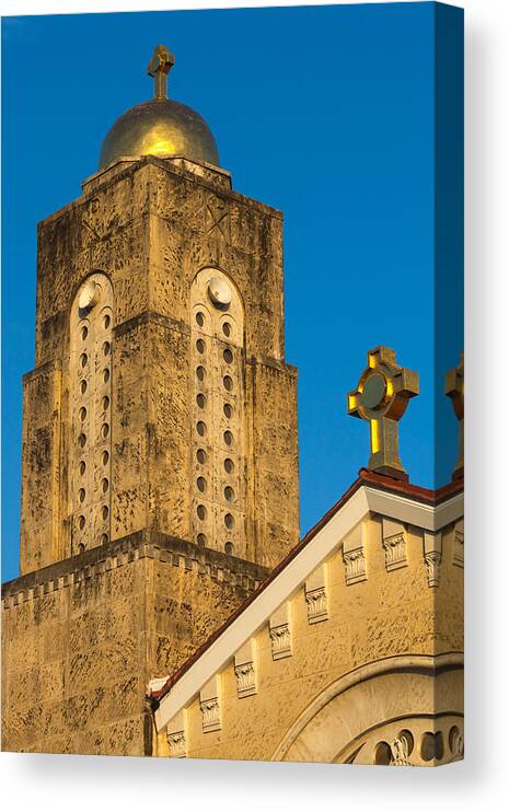 1948 Canvas Print featuring the photograph St Sophia Tower and Crosses by Ed Gleichman