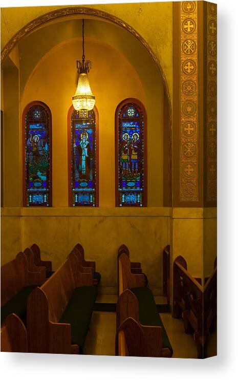 1948 Canvas Print featuring the photograph Stained Glass Windows at St Sophia by Ed Gleichman
