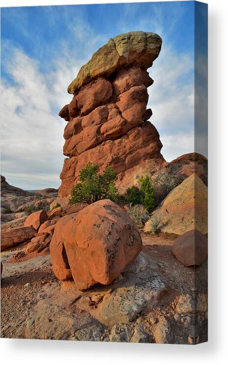 Arches National Park Canvas Print featuring the photograph Standing Above by Ray Mathis