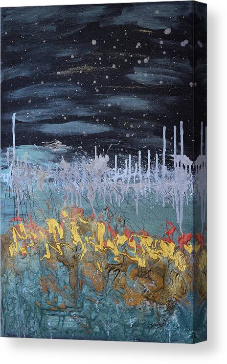 Bold Abstract Canvas Print featuring the painting Stardust by Donna Blackhall