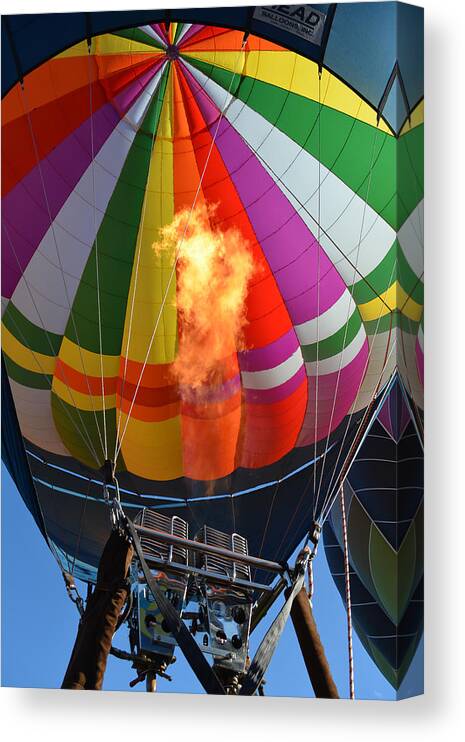 Hot Air Balloons Photographs Canvas Print featuring the photograph Start the engines by Ricardo Dominguez