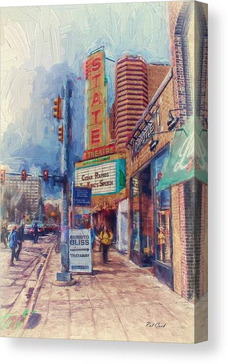 City Canvas Print featuring the photograph State Street Impasto by Pat Cook