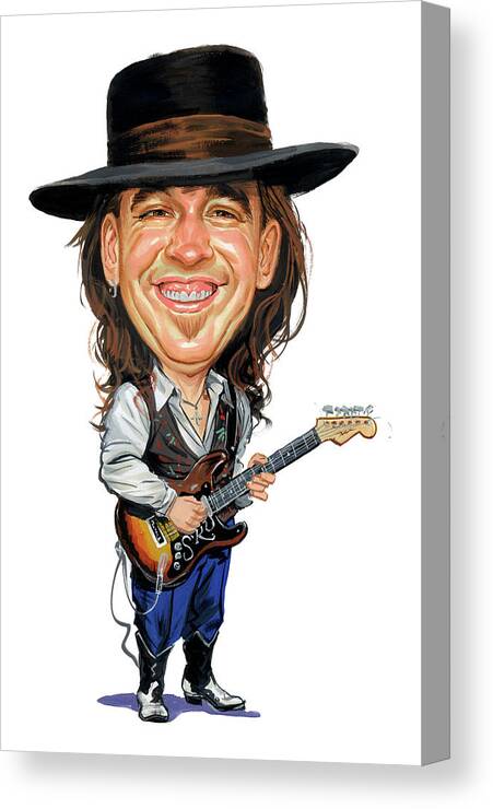 Stevie Ray Vaughan Canvas Print featuring the painting Stevie Ray Vaughan by Art 