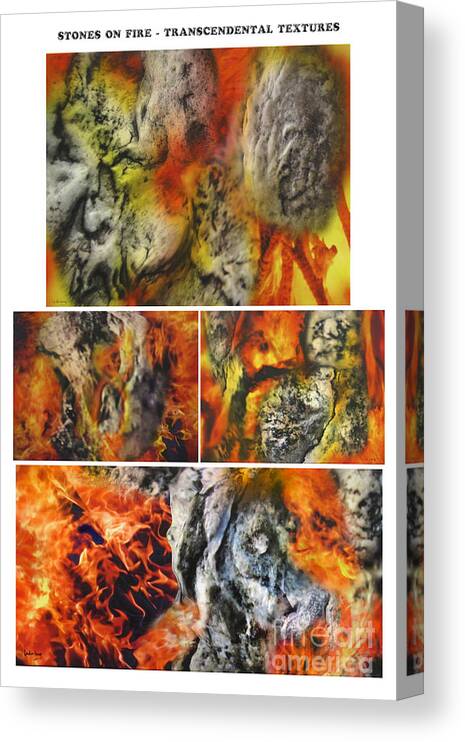 Stones Canvas Print featuring the painting Stones on Fire Transcendental Textures by Dov Lederberg