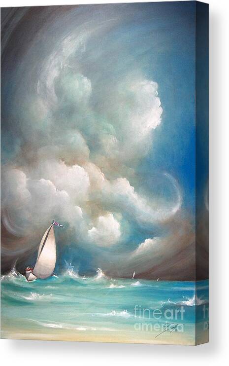 Acrylics Canvas Print featuring the painting Stormy Sunday by Artificium -
