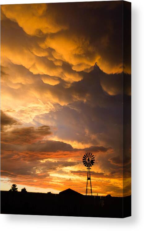 Dakota Canvas Print featuring the photograph Stormy Sunrise by Greni Graph
