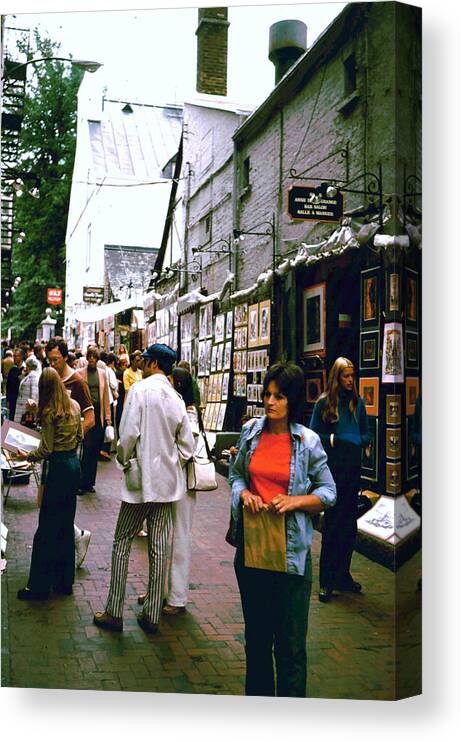 Street Scene Canvas Print featuring the photograph Street Art Sale by Donna Walsh